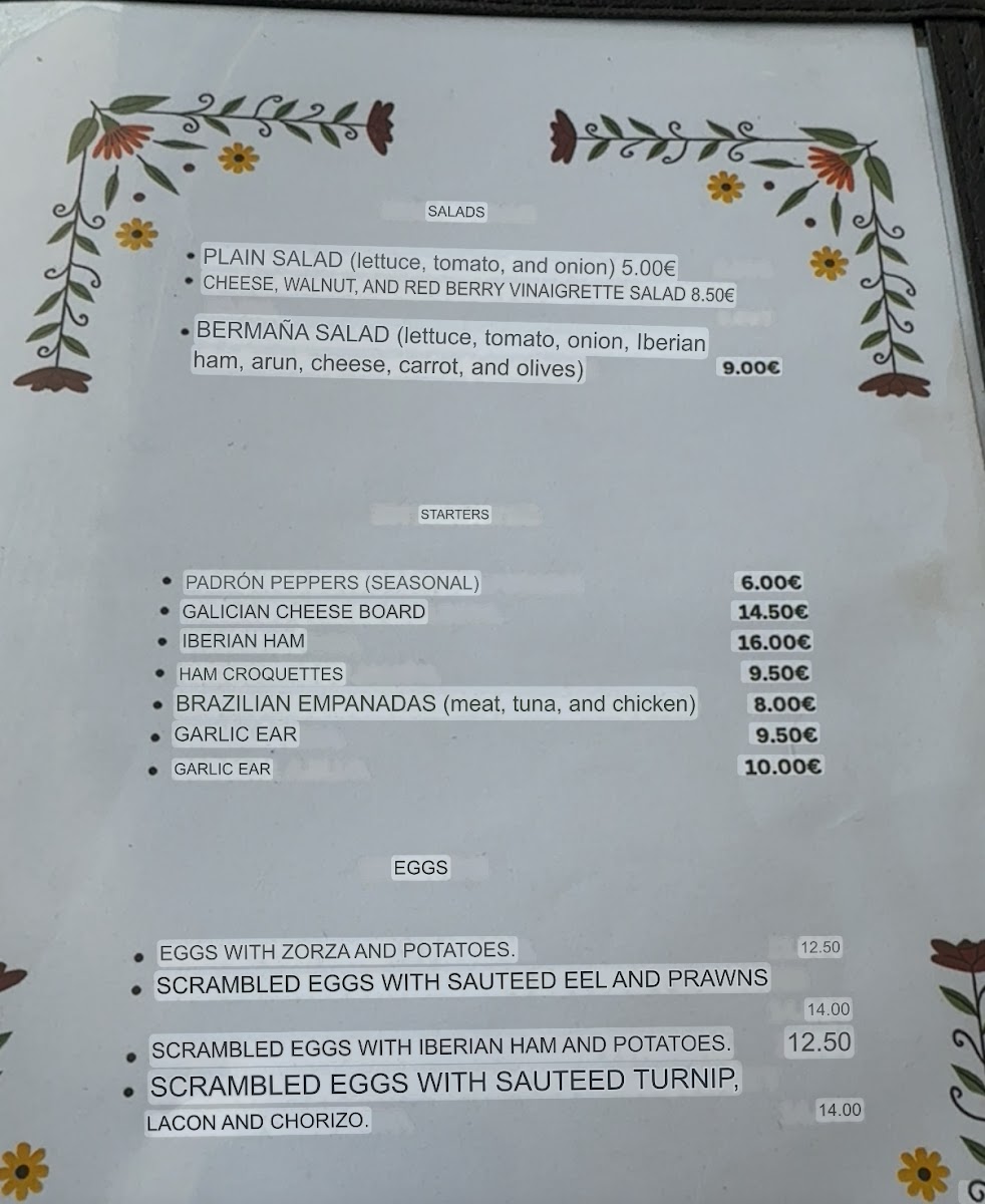 Meson Bermaña Menu - Image 1